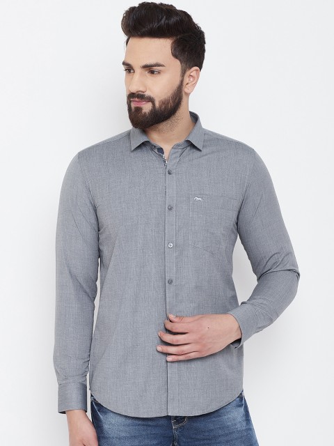 

JUMP USA Men Grey Slim Fit Solid Casual Shirt