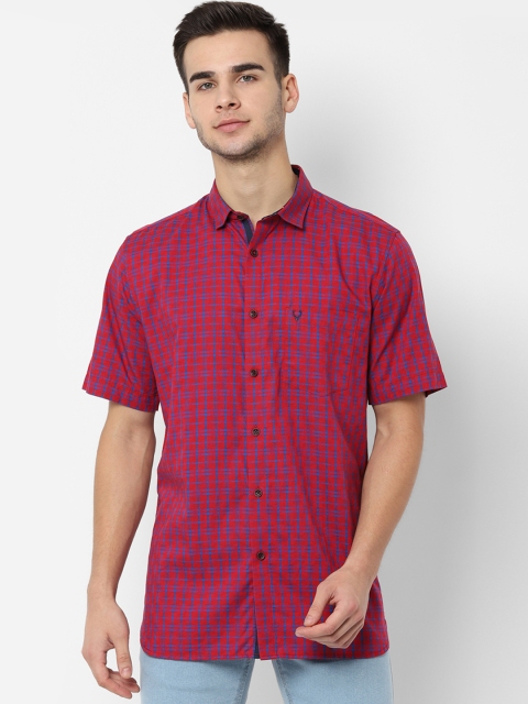 

Allen Solly Men Red & Blue Slim Fit Checked Casual Shirt