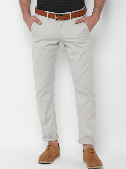 

Allen Solly Men Grey Slim Fit Self Design Regular Trousers