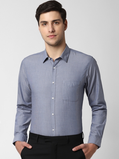 

Peter England Men Grey Slim Fit Self Design Formal Shirt