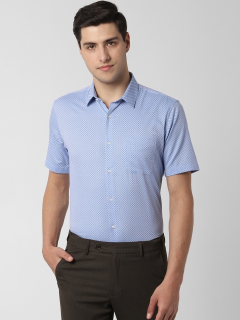 

Peter England Men Blue Regular Fit Printed Formal Shirt
