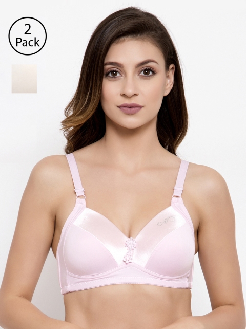 

Friskers Pack of 2 Solid Underwired Lightly Padded Everyday Bras O-707-10-28-34B, Beige