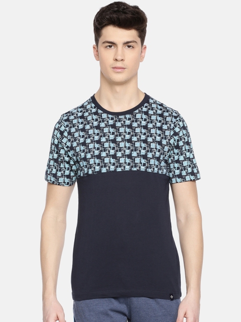 

Dollar Bigboss Men Navy Blue Printed Lounge T-Shirt