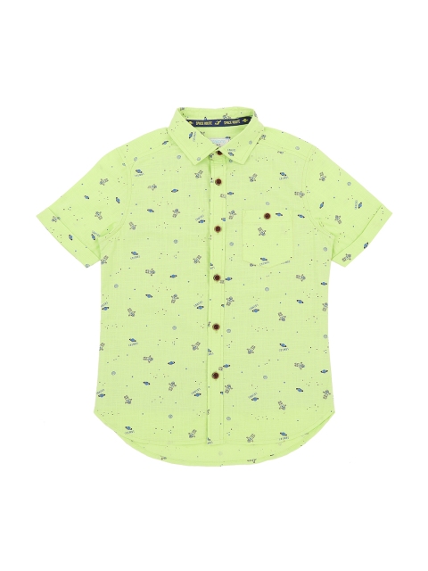 

Pantaloons Junior Boys Green & Blue Regular Fit Printed Casual Shirt