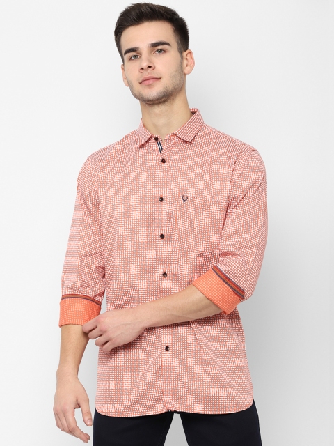 

Allen Solly Men Orange & White Slim Fit Printed Casual Shirt
