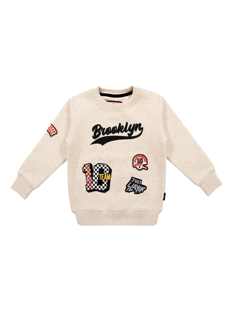 

Lil Tomatoes Boys Beige & Black Printed Sweatshirt