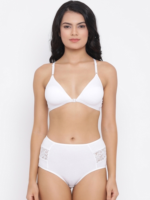

Clovia Women White Solid Lingerie Set COMBBP77132B