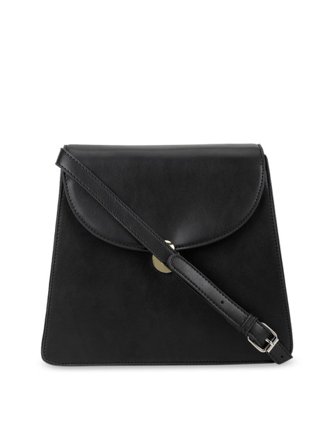 

People Black Solid Sling Bag