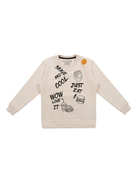 

Lil Tomatoes Boys Beige & Black Printed Sweatshirt