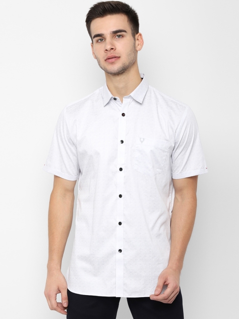 

Allen Solly Men Grey Slim Fit Checked Casual Shirt