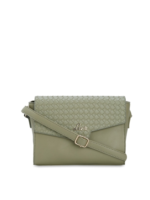 

Lavie Olive Green Self Design Sling Bag