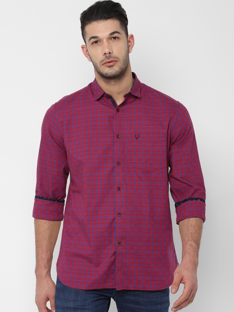 

Allen Solly Men Red & Blue Slim Fit Checked Casual Shirt