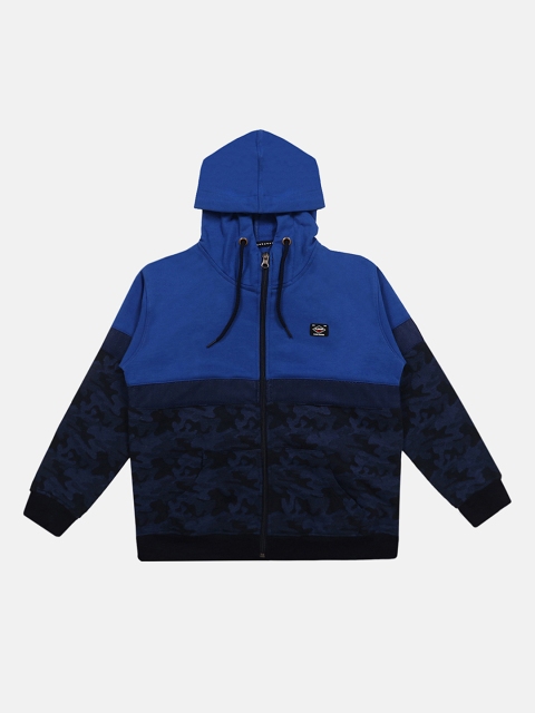 

Lil Tomatoes Boys Navy Blue Camouflage Printed Hooded Sweatshirt
