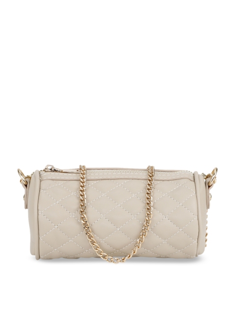 

People Cream-Coloured Quilted Sling Bag