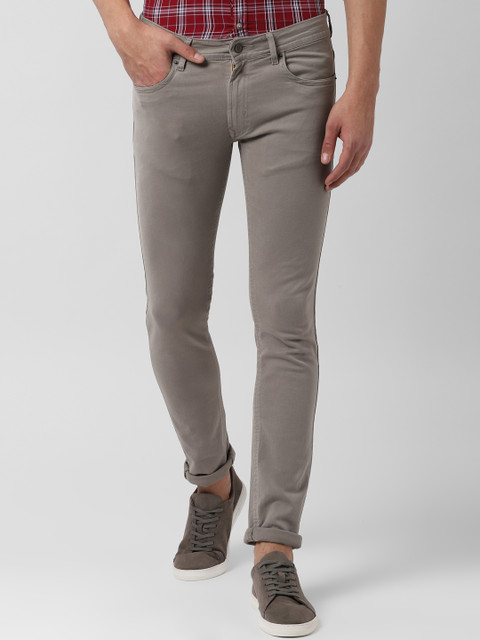 

Peter England Casuals Men Grey Skinny Fit Mid-Rise Clean Look Stretchable Jeans