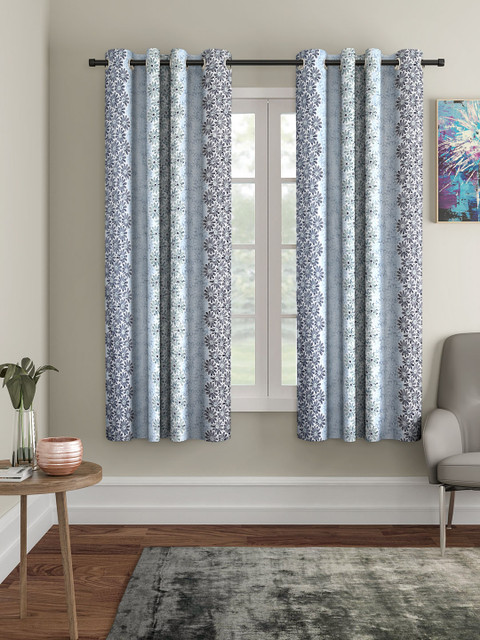 

Cortina Blue & Grey Set of 2 Window Curtains