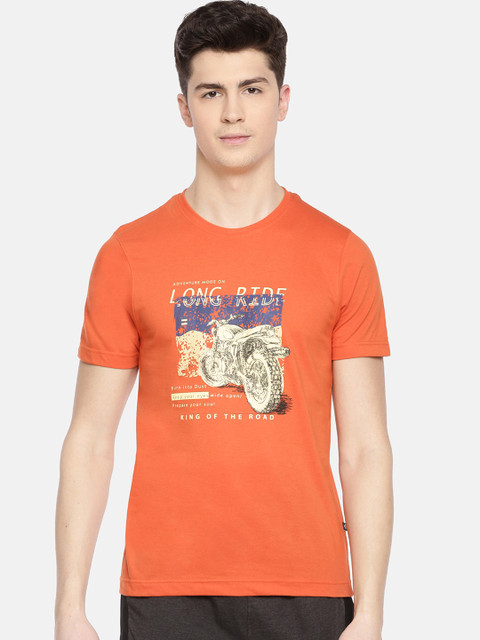 

Dollar Bigboss Men Orange Printed Lounge T-Shirt