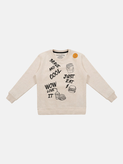 

Lil Tomatoes Boys Beige & Black Printed Sweatshirt