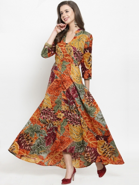 

Get Glamr Women Multicoloured Printed Ethnic Maxi Dress, Multi