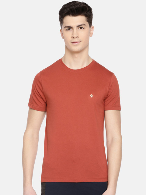 

Dollar Bigboss Men Rust-Coloured Solid Lounge T-Shirt, Red
