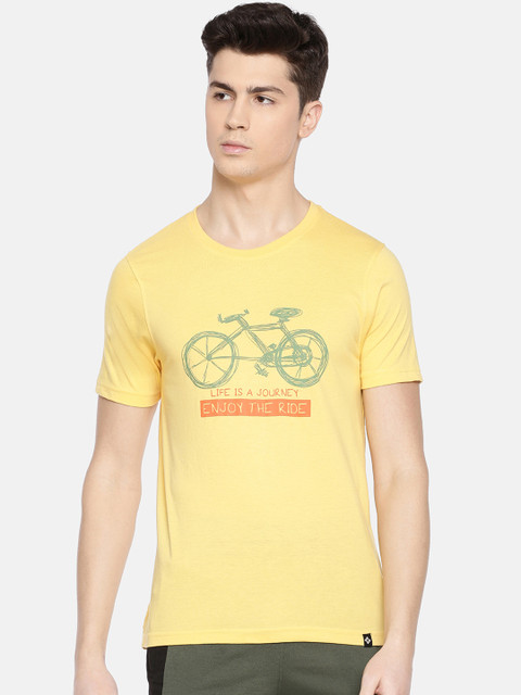 

Dollar Bigboss Men Yellow Printed Lounge T-Shirt