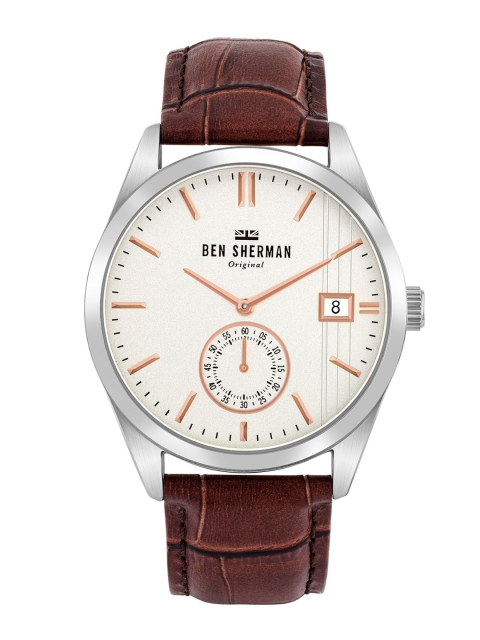 

BEN SHERMAN Men Off-White Analogue Watch WB039T