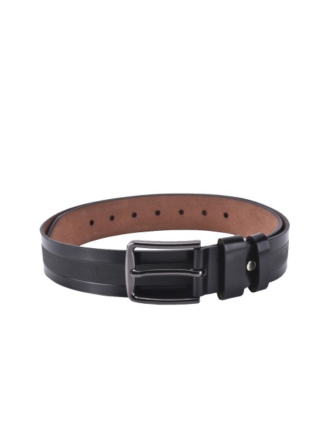 

BuckleUp Men Black Solid Belt