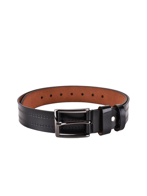 

BuckleUp Men Black Solid Belt