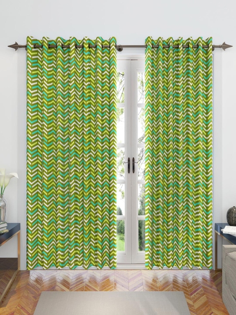 

Divine Casa Green & Yellow Set of 2 Door Curtains