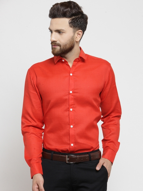 

JAINISH Men Red Classic Regular Fit Solid Formal Shirt