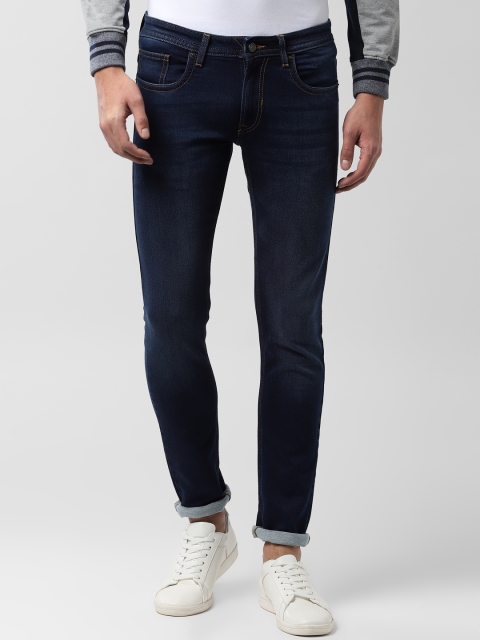 

Peter England Casuals Men Navy Blue Skinny Fit Mid-Rise Clean Look Stretchable Jeans