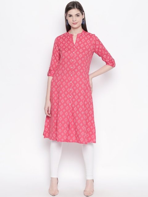

RANGMANCH BY PANTALOONS Women Pink Printed A-Line Kurta
