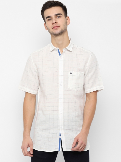 

Allen Solly Men Off-White Slim Fit Checked Casual Shirt