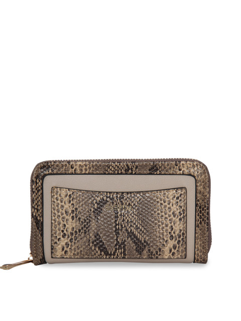 

ESBEDA Women Beige Animal Print Zip Around Wallet