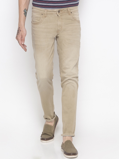 

Globus Men Beige Slim Fit Mid-Rise Clean Look Jeans