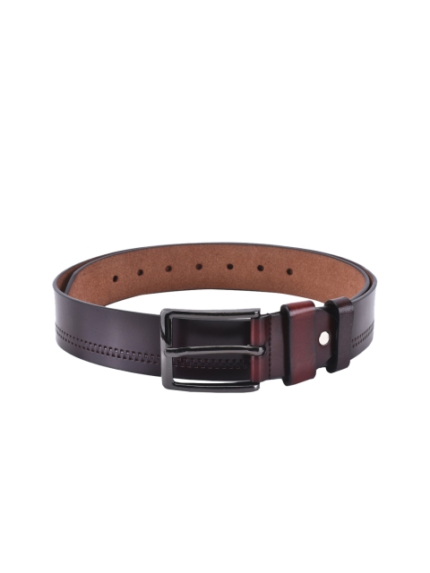 

BuckleUp Men Coffee Brown Textured Wide Belt
