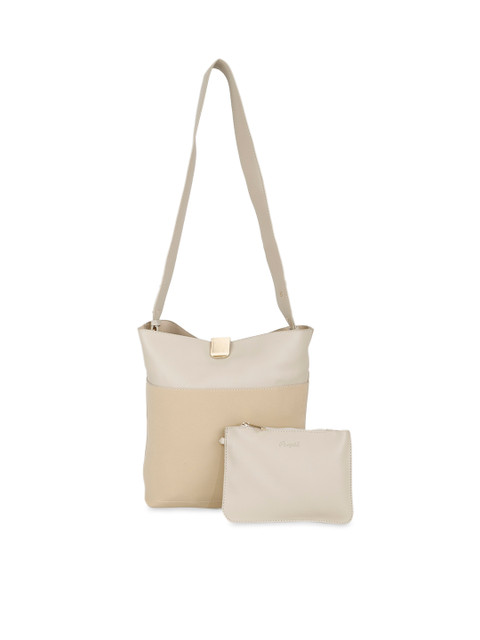 

People Beige Colourblocked Shoulder Bag
