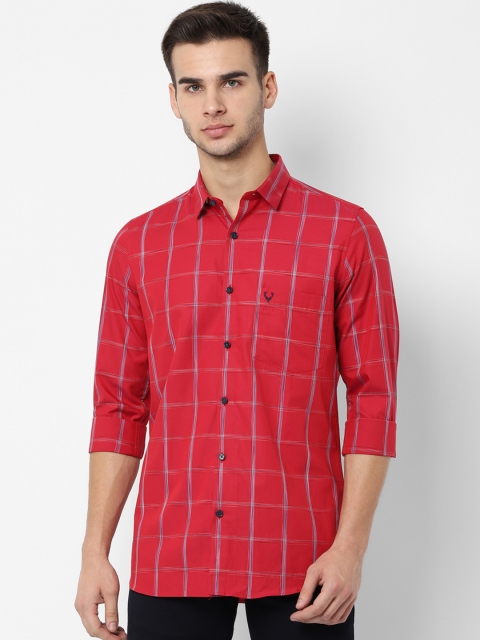 

Allen Solly Men Red Slim Fit Checked Casual Shirt