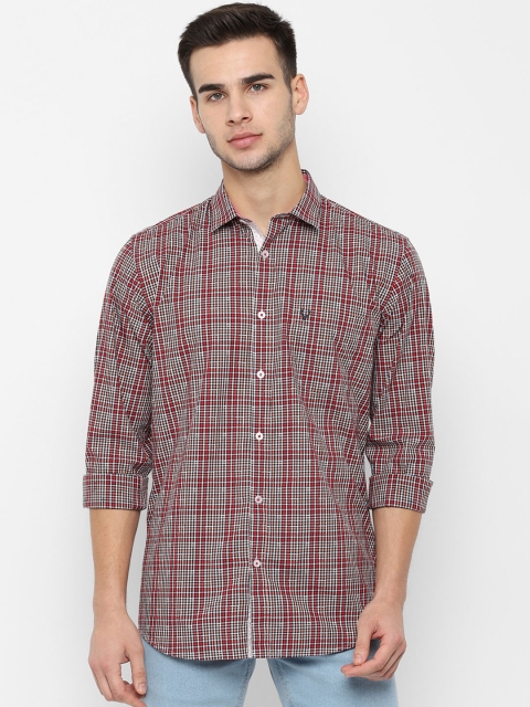 

Allen Solly Men Red & White Slim Fit Checked Casual Shirt