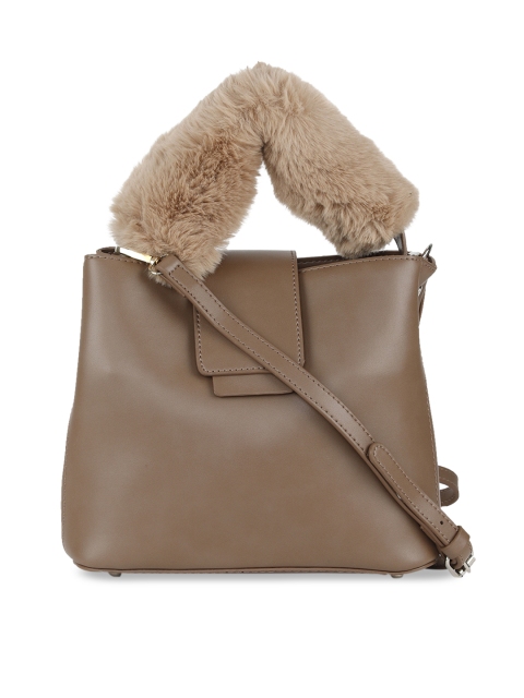 

People Beige Solid Handheld Bag
