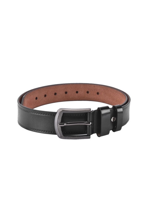 

BuckleUp Men Black Solid Belt