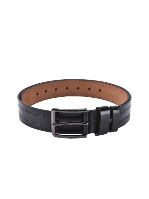 

BuckleUp Men Black Solid Belt