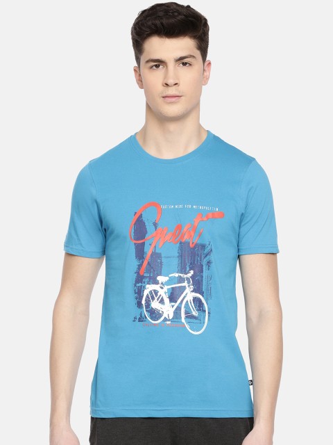 

Dollar Bigboss Men Blue Printed Lounge Tshirt