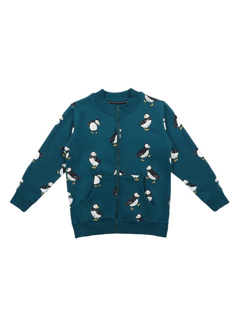 

Lil Tomatoes Boys Teal Green & White Printed Sweatshirt