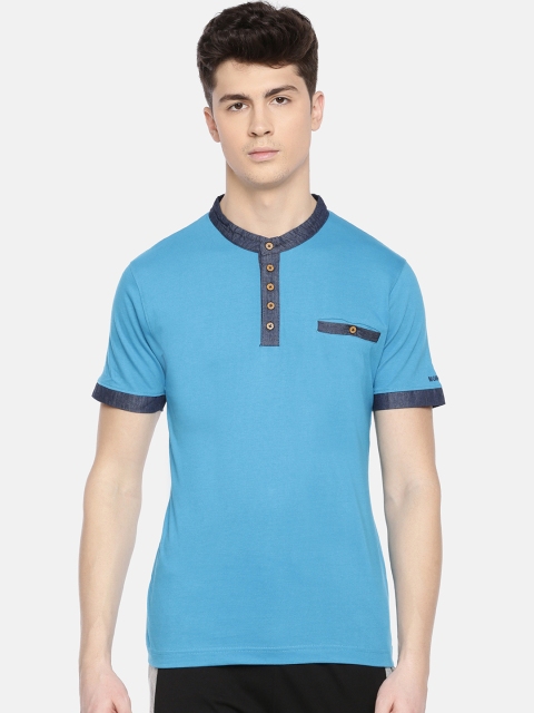 

Dollar Bigboss Men Blue Solid Lounge T-Shirt