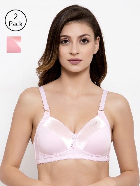 

Friskers Pack of 2 Pink Solid Underwired Lightly Padded Everyday Bras O-707-10-15-34B