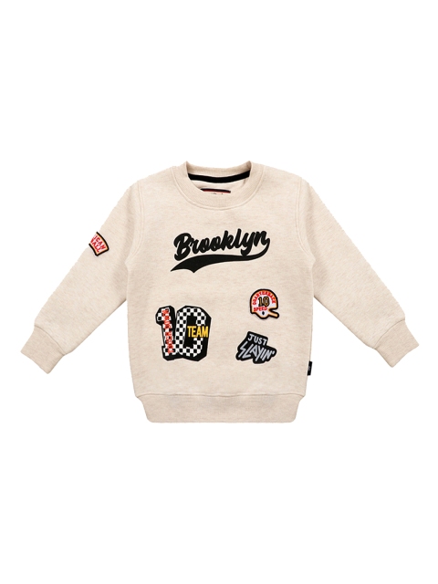 

Lil Tomatoes Boys Beige & Black Printed Sweatshirt
