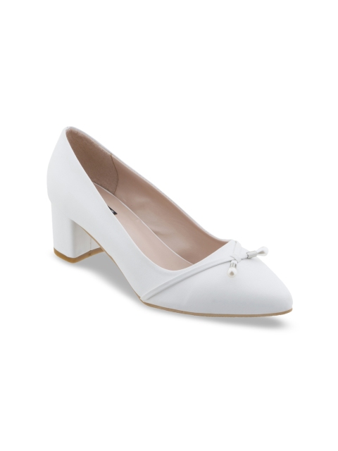 

Sherrif Shoes Women White Solid Pumps