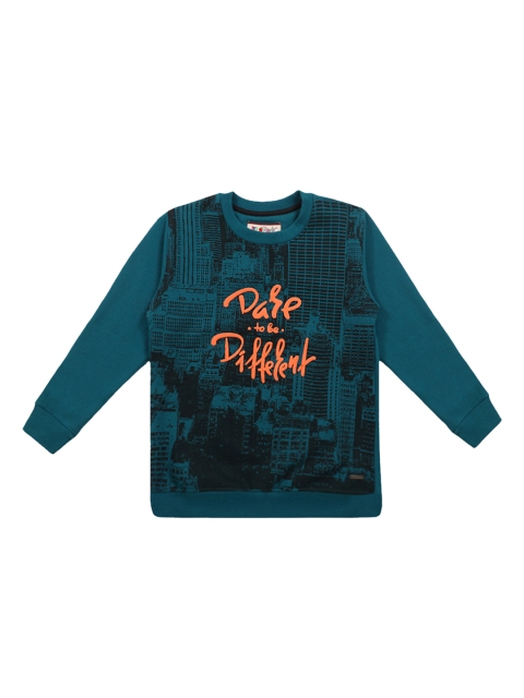 

Lil Tomatoes Boys Teal Green & Orange Printed Sweatshirt