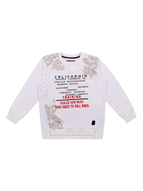 

Lil Tomatoes Boys White & Red Printed Sweatshirt